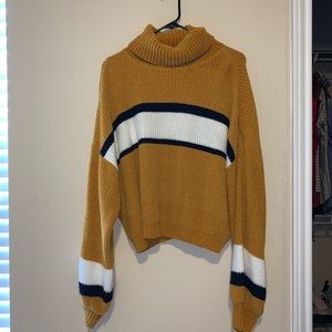 Semi cropped cowl neck sweater